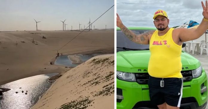 Turista postou foto de tirolesa em Canoa Quebrada antes de perder a vida na atração