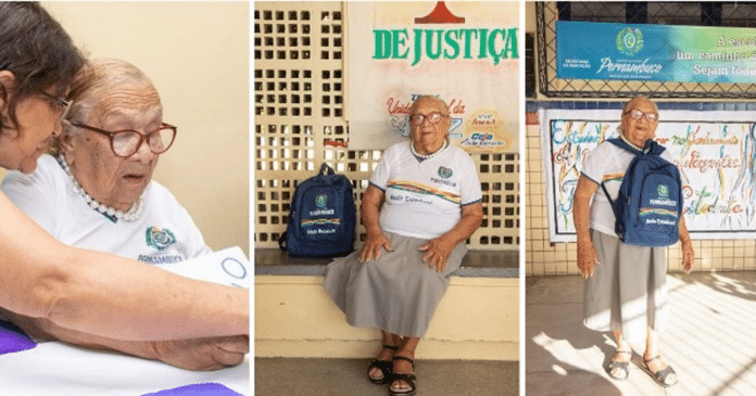 Estudante de 94 anos de Petrolina supera recorde do Guinness Book como a aluna mais idosa do mundo