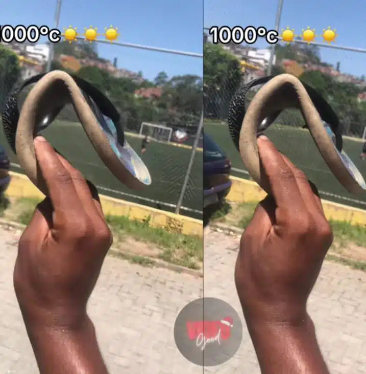 asomadetodosafetos.com - Sol derrete chinelo de rapaz e vídeo viraliza na internet: "Chinelinho dobrável"