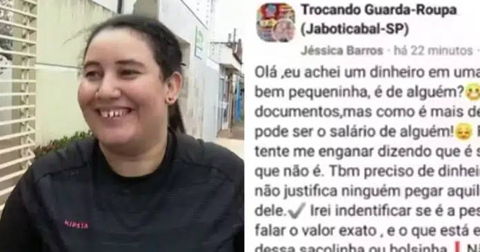 Mulher que devolveu bolsa com R$ 1,7 mil encontrada na rua ganha emprego de recompensa