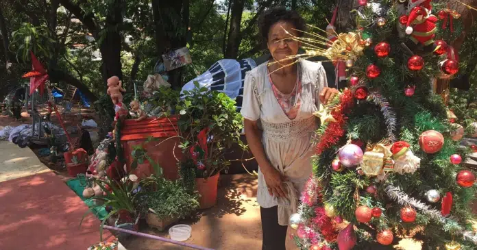 “Não é porque a gente mora na rua que vai viver apagado”, diz moradora de rua que montou decoração de natal