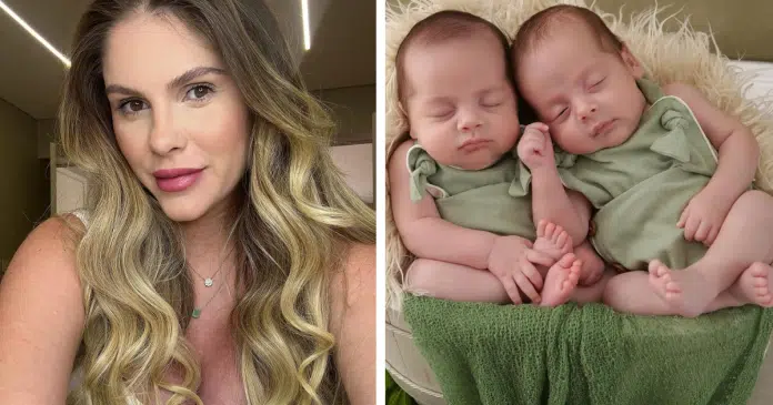 Bárbara Evans encanta seguidores ao compartilhar ensaio fotográfico dos gêmeos: ‘São super diferentes’