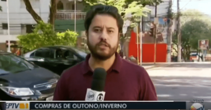 Homem abaixa as calças durante reportagem ao vivo na Globo