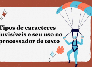 Tipos de caracteres invisíveis e seu uso no processador de texto